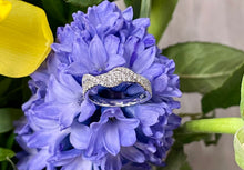 Load image into Gallery viewer, Three Row Diamond Ring with a Twist in 18ct White Gold