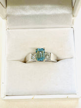 Load image into Gallery viewer, Aquamarine and Diamond Ring in 18ct White Gold