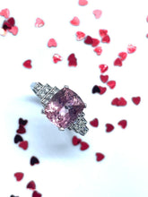 Load image into Gallery viewer, Pink Tourmaline and Diamond Ring Set in Platinum