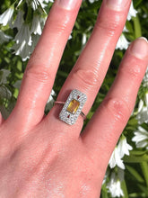 Load image into Gallery viewer, Uplifting Yellow Sapphire & Diamond Art Deco Revival Ring