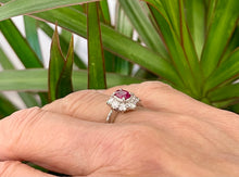 Load image into Gallery viewer, Ruby and Diamond Ring Set In Platinum