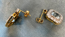 Load image into Gallery viewer, Aquamarine and Diamond Earrings Set in 18ct Yellow Gold