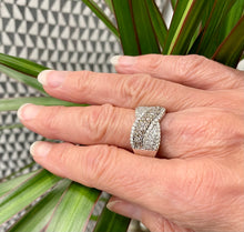 Load image into Gallery viewer, Champagne and White Diamond Ring in 14ct White Gold