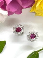 Load image into Gallery viewer, Beautiful Ruby and Diamond Studs