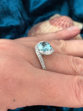 Load image into Gallery viewer, Topaz and Diamond Ring Set in 18ct White Gold