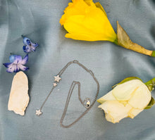 Load image into Gallery viewer, Triple Star Diamond Pendant in 18ct White Gold with 18ct White Gold Chain