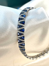 Load image into Gallery viewer, Exceptional and Unique Blue Sapphire and Diamond Bracelet Set in 18ct White Gold
