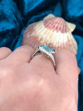 Load image into Gallery viewer, Topaz and Diamond Ring Set in 18ct White Gold