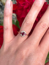 Load image into Gallery viewer, Ruby and Diamond Cluster Ring Set in 18ct Yellow Gold