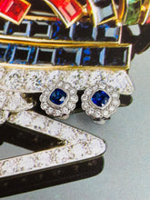 Load image into Gallery viewer, Sumptuous Sapphire & Diamond Stud Earrings