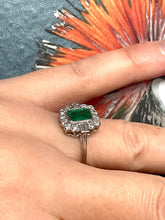 Load image into Gallery viewer, Emerald and Diamond Ring Set in Platinum