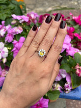 Load image into Gallery viewer, 1.01ct Yellow Sapphire & Diamond Cluster Ring in Platinum