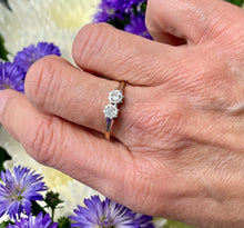 Load image into Gallery viewer, Old Cut Diamond 2 Stone Ring in 18ct Yellow Gold and Platinum