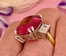 Load image into Gallery viewer, 10.57ct Pink Tourmaline and Diamond Ring in 18ct Yellow Gold and Platinum