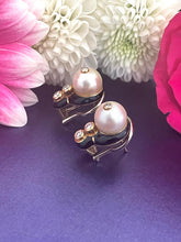 Load image into Gallery viewer, Cultured Pearl and Diamond Earrings Set in 18ct Yellow Gold
