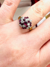 Load image into Gallery viewer, Ruby and Diamond Cluster Ring