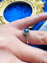 Load image into Gallery viewer, Blue Sapphire and Diamond Ring Set in Platinum