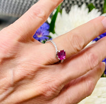 Load image into Gallery viewer, Hot Fiery Pink Sapphire in White Gold