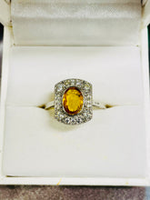 Load image into Gallery viewer, Yellow Sapphire and Diamond Ring Set in Platinum