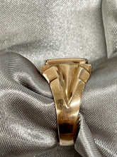 Load image into Gallery viewer, Red Engraved Plaque Ring in 18ct Rose Gold