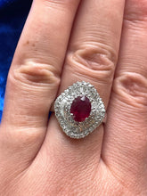 Load image into Gallery viewer, Ruby and Diamond Ring Set in 18ct White Gold