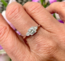 Load image into Gallery viewer, Three Stone Diamond Ring Set in 18ct White Gold