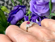 Load image into Gallery viewer, Ruby and Diamond Ring Set In Platinum
