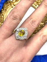 Load image into Gallery viewer, Yellow Sapphire and Diamond Ring Set in Platinum