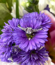 Load image into Gallery viewer, Emerald and Tapered Baguette Cut Diamond Ring in Platinum