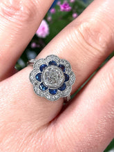 Load image into Gallery viewer, Opulent Diamond & Sapphire Ring in Platinum