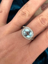 Load image into Gallery viewer, Topaz and Diamond Ring Set in 18ct White Gold