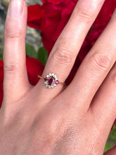 Load image into Gallery viewer, Ruby and Diamond Cluster Ring Set in 18ct Yellow Gold
