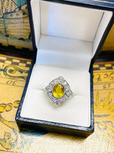 Load image into Gallery viewer, Yellow Sapphire and Diamond Ring Set in Platinum