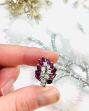 Load image into Gallery viewer, 1960’s Fancy cocktail Ring Set in 18ct White Gold