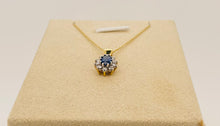 Load image into Gallery viewer, Blue Sapphire and Diamond Cluster Pendant in 18ct Yellow Gold with Chain