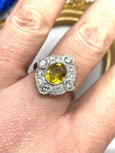 Load image into Gallery viewer, Yellow Sapphire and Diamond Ring Set in Platinum