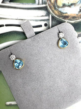Load image into Gallery viewer, Elegant Aquamarine & Diamond Earrings