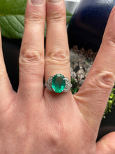 Load image into Gallery viewer, Emerald and Diamond Ring Set in Platinum