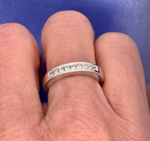 Load image into Gallery viewer, Half Eternity Princess Cut Diamond Ring in 18ct White Gold