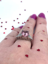 Load image into Gallery viewer, Pink Tourmaline and Diamond Ring Set in Platinum