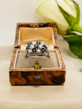 Load image into Gallery viewer, 1960s Blue Sapphire and Diamond Ring in 18ct White Gold