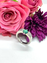 Load image into Gallery viewer, Turquoise and Diamond Ring Set in 18ct White Gold