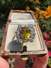Load image into Gallery viewer, Yellow Sapphire and Diamond Ring in Platinum