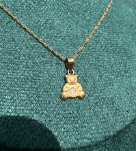 Load image into Gallery viewer, 18ct Gold Teddy Bear Necklace with Diamond Detail