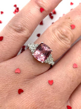 Load image into Gallery viewer, Pink Tourmaline and Diamond Ring Set in Platinum