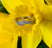Load image into Gallery viewer, Three Row Diamond Ring with a Twist in 18ct White Gold
