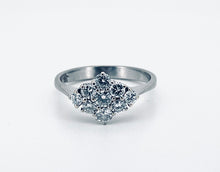 Load image into Gallery viewer, Boat Shape Diamond Cluster Ring in 18ct White Gold