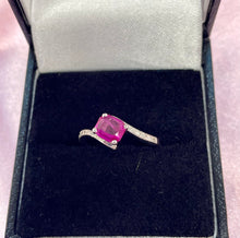 Load image into Gallery viewer, Hot Fiery Pink Sapphire in White Gold