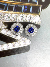 Load image into Gallery viewer, Sumptuous Sapphire & Diamond Stud Earrings