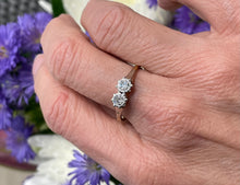 Load image into Gallery viewer, Old Cut Diamond 2 Stone Ring in 18ct Yellow Gold and Platinum